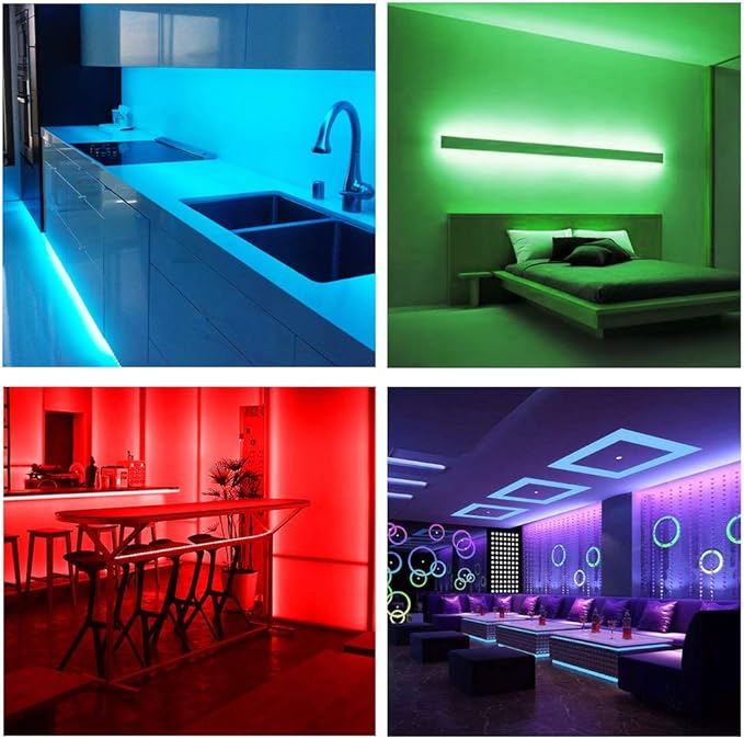 DAYBETTER Led Strip Lights Smart with App Control Remote, 5050 RGB for Bedroom, Music Sync Color Changing for Room Party 50ft