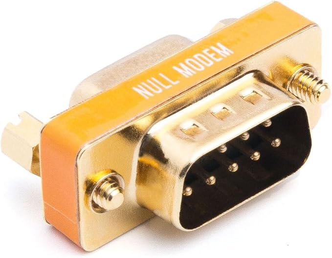 DB9 Null Modem Adapter Male to Female Slimline Data Transfer Serial Port Adapter Gold Plated 2 Pack