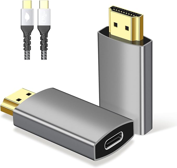 USB C Female to HDMI Male Adapter with USB Video Cable, 4K@60Hz Uni-Directional USB Type C Source to HDMI 2.0 Display Converter Thunderbolt 3/4 to HDM-I for i-/Phone 17 MacBok Pro/Air, Galaxy - 1 Pack