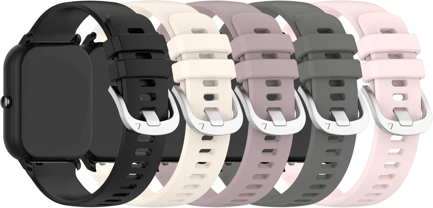 E ECSEM Bands Compatible for Nerunsa Smartwatch, Soft Silicone Waterproof Sport Strap for P66XG P66YB Fitness Tracker