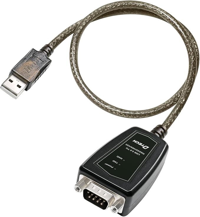 DTECH USB to Serial Adapter RS422 RS485 R232 to USB Cable (3 in 1 Interface) Supports DC 5V with Breakout Board LED Lights for Multi-Kind Control Devices Windows 11 10 8 7 XP Mac (1.5ft)
