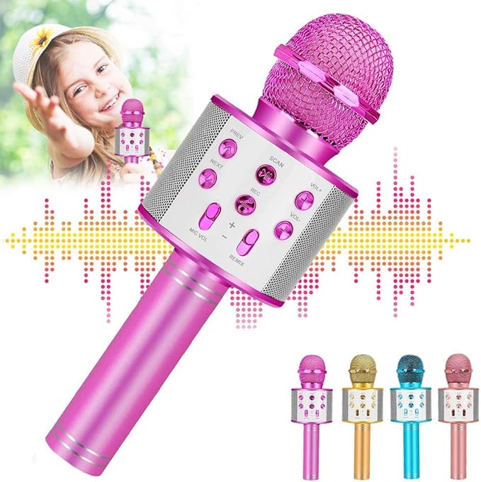 Kids Karaoke Microphone for Girl Toys: Christmas Birthday Gifts Ideas for 3 4 5 6 7 8 9 10 Year Old Girls