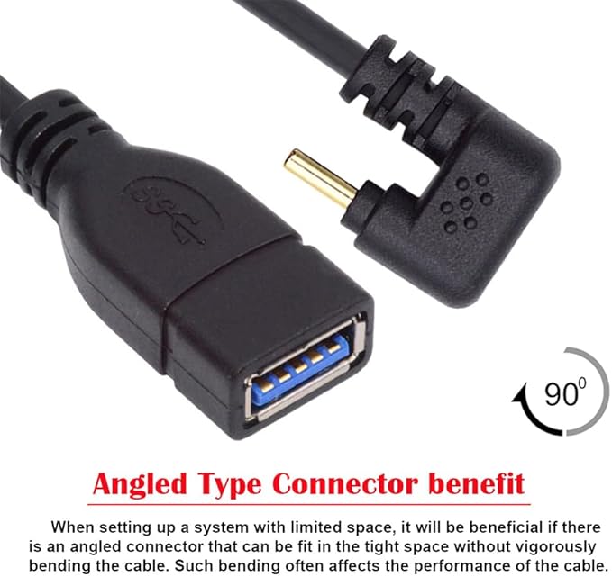 xiwai 90 Degree USB-C Type-C USB 3.1 Male to USB 3.0-A Female Adapter 10Gbps OTG Data Power Cable 30cm Opposite U Shape Back Angled