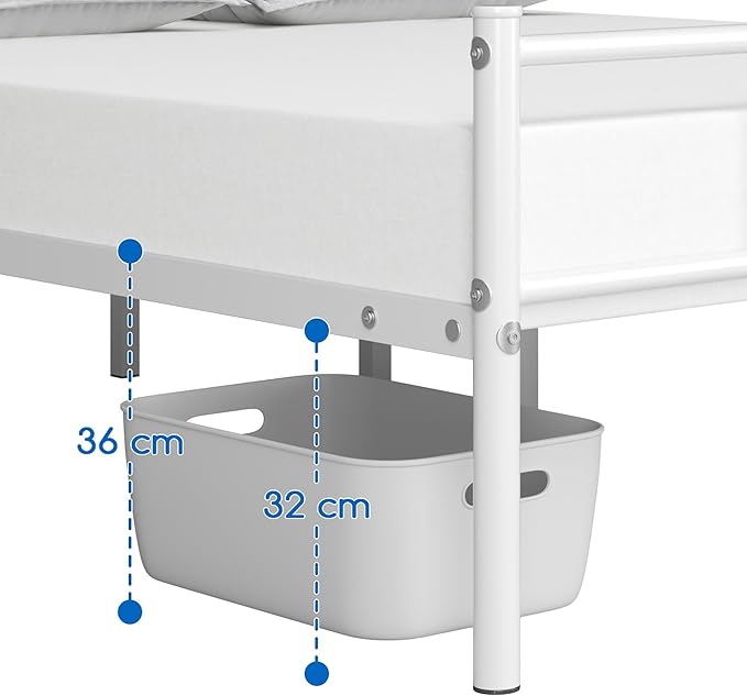 Yaheetech Full Bed Frames Metal Platform Bed with Headboard&Footboard for Bedrooms/No Box Spring Needed/Easy Assembly/Underbed Space: 12.6"/White Full Bed