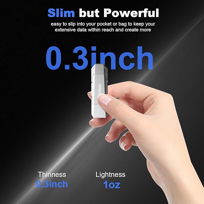 1TB External Portable SSD USB Solid State Drive Up to 500MB/s USB 3.2 Gen 2 Dual Drive Type C + USB A Solid State Thumb Drive for Phone/Android Laptops/Windows/Mac, Silver