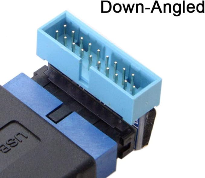 chenyang USB 3.0 Front Panel Header 19/20Pin Male to Female 90 Degree Down Angled Mainboard Header Gender Changer Connector Adapter