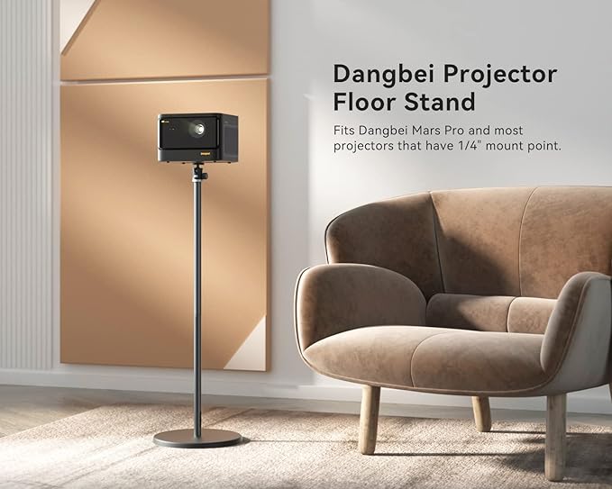 Dangbei Projector Floor Stand, Projector Mount, Height Adjustable 3.9-35.4 Inch, 360° Rotation 1/4" Screw Compatible with DBX3 Pro