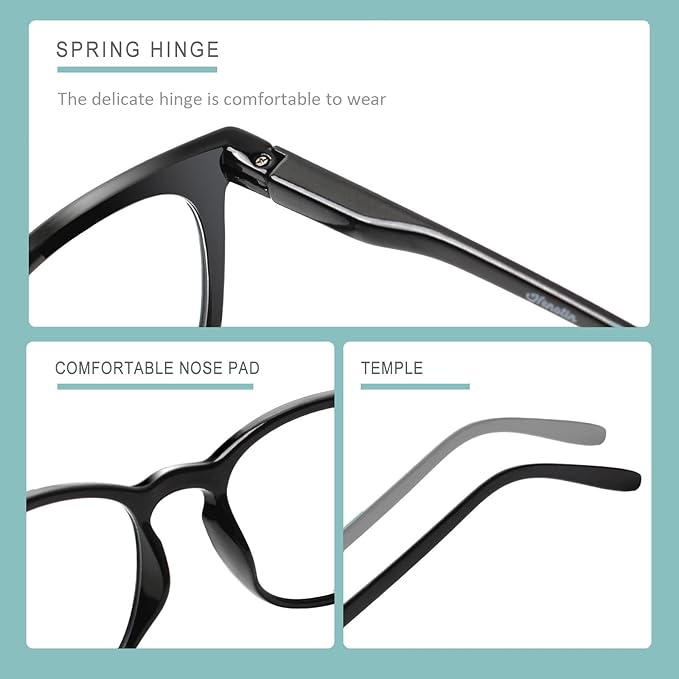 Henotin 3-Pack Blue Light Blocking Reading Glasses,Spring Hinge Computer Readers for Men Women,Anti UV Ray Filter Eyeglasses (Mixed Color-3, 1.00, Diopters)