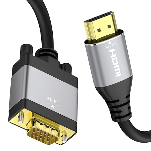 HDMI to VGA Cable 3ft, Adapter Cord with Secure Latch and IC Chip – Plug & Play HDMI to VGA Converter Cable for Projector, PC, Laptop, Desktop, Xbox, PS3, 1080P 60Hz