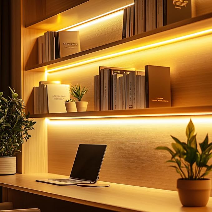 Short LED Strip Lights Yellow 5V USB Not Dimmable Flexible COB LED Rope Lights 320 LEDs/m Super Bright Gold Bendable Small Tape Lights for Exhibition Hall,Living Room TV Lights Decor (3.28FT/1M)