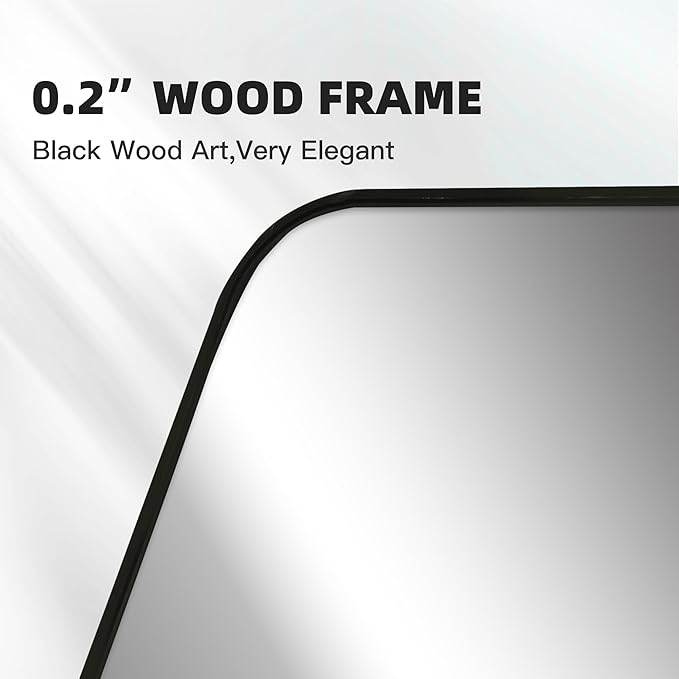 CULER Black Bathroom Wall Mirror,30 x 40 Inch Large Rectangle Vanity Modern Tempered Glass Mirror for Bedroom,Living Room,Entryway (30x40 Inch, Black)