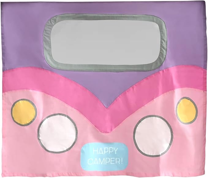Max & Lily Underbed Curtain for Low Bunk Bed/Low Loft Bed, Camper Van Play Kids, Cotton Privacy Bottom Bunk, 2 Panel Set, Pink/Purple (180032-056)