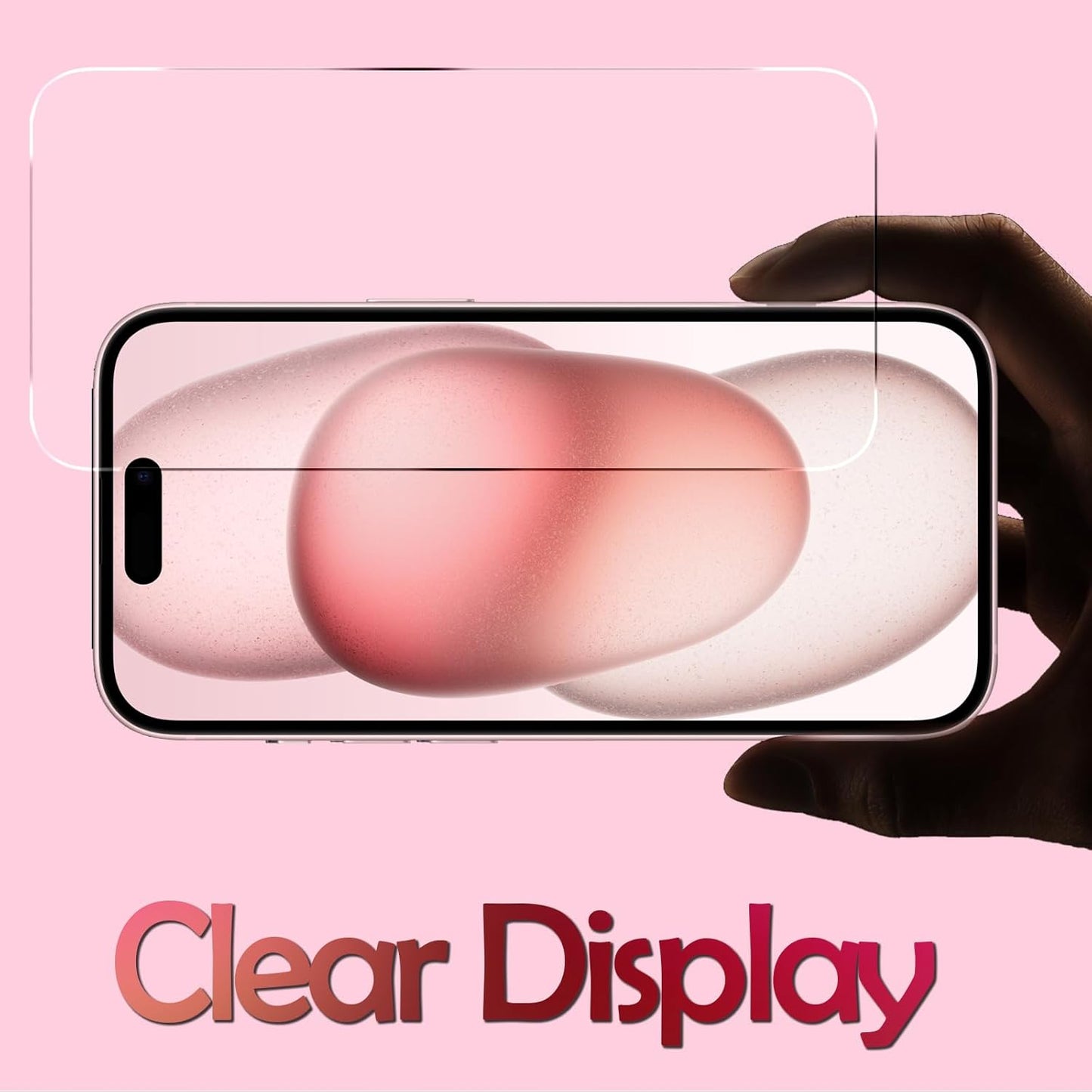 for iPhone 15 Front and Back Screen Protector [2-Pack], Rear Tempered Glass Protector for iPhone 15 (6.1 inch)