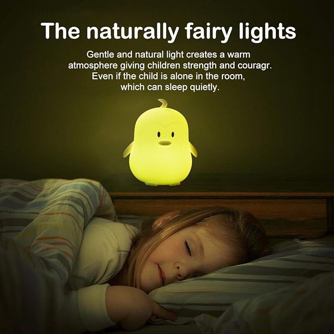 Night Light for Kids Silicone Penguin Night Light 9 Colors Baby Light Bedside Lamp Rechargeable Remote LED Children Night Light for Toddlers/Boys/Girls/Adults/Bedroom/Bathroom/Outdoor