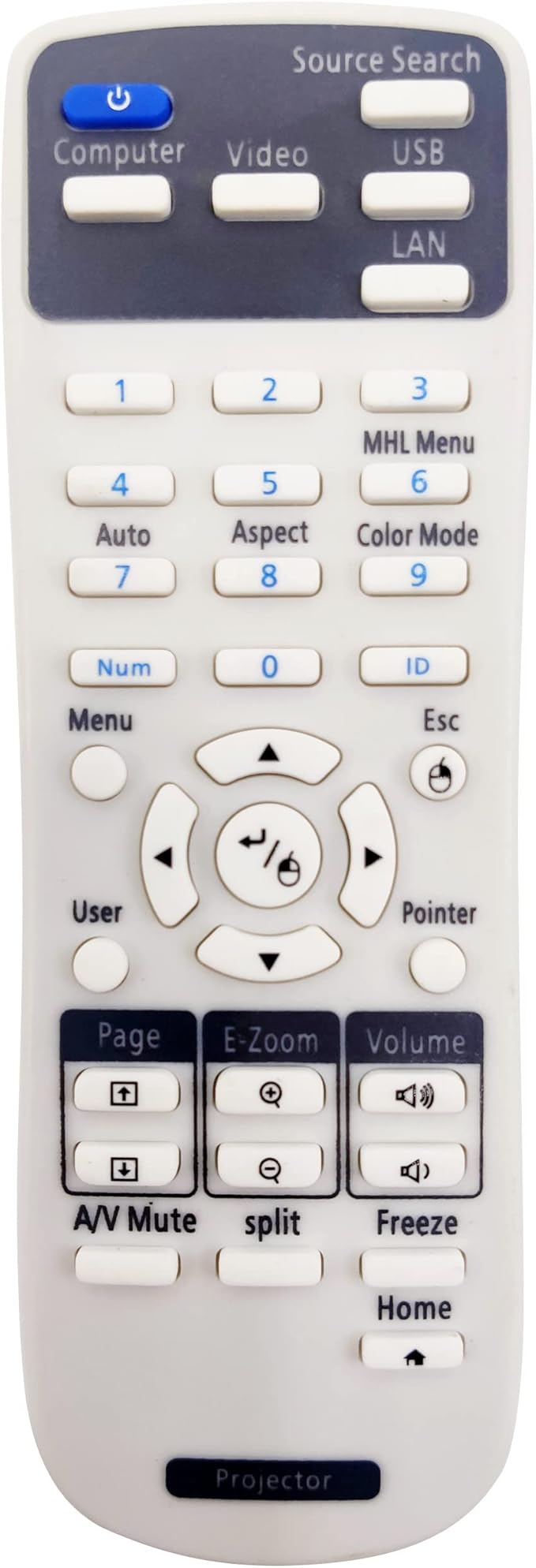Compatible Remote Control 1541653 for Epson PowerLite 1720, 1725W, 1730W, 1735W, 1750, 1760W, 1770W, 1775W, 1830, 1915, 1925W, 824+, 825, 826W, D6150, D6155W, D6250, VS400 Projectors