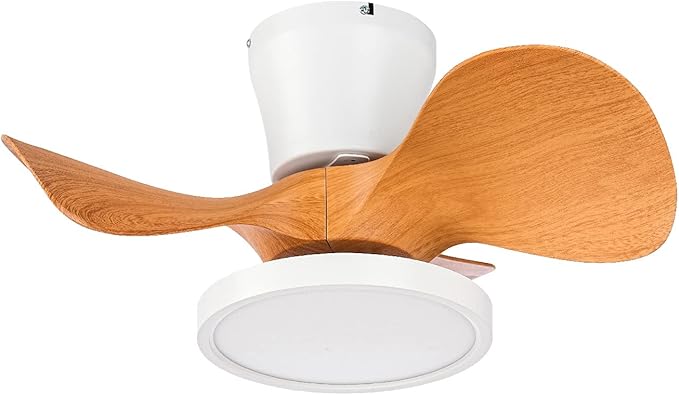 ocioc Quiet Ceiling Fan with LED Light 22 inch Large Air Volume Remote Control for Kitchen Bedroom Dining Room Patio