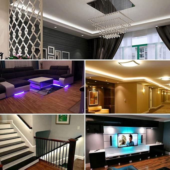 DAYBETTER Waterproof Led Lights for Bedroom, 16.4ft Led Strip Lights, 150 LEDs Color Changing RGB 44 Keys Remote Controller, 12v for Outdoor Room Home Party Christmas Decoration