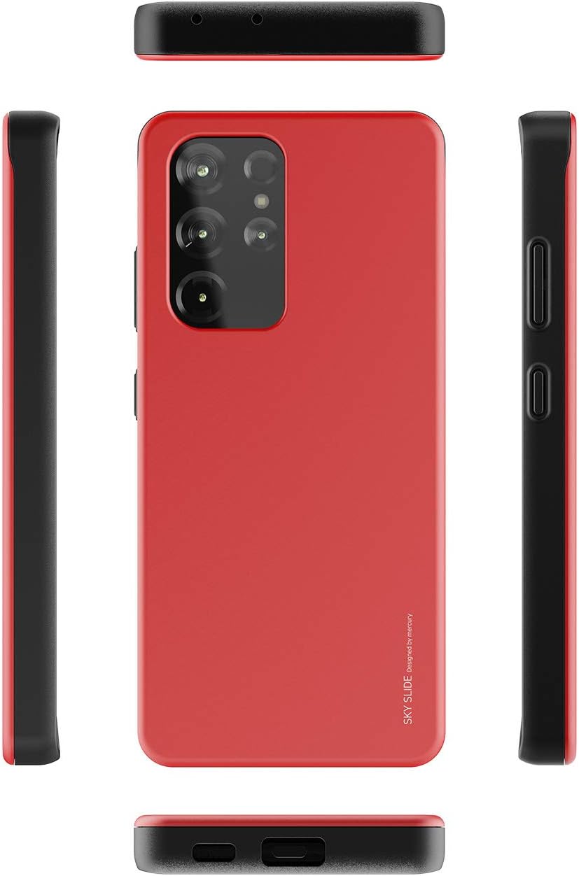 GOOSPERY Sky Slide for Galaxy S21 Ultra Case 6.8" (2021), Card Holder Case, Dual Layer Protective Bumper with Wallet