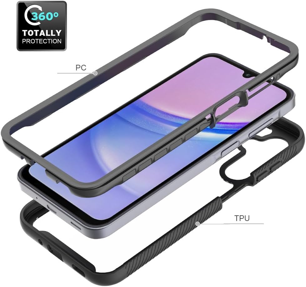 Heavy Duty Clear Case for Samsung Galaxy A16 5G - Rugged Anti-Slip Bumper, Anti-Scratch Armor Cover