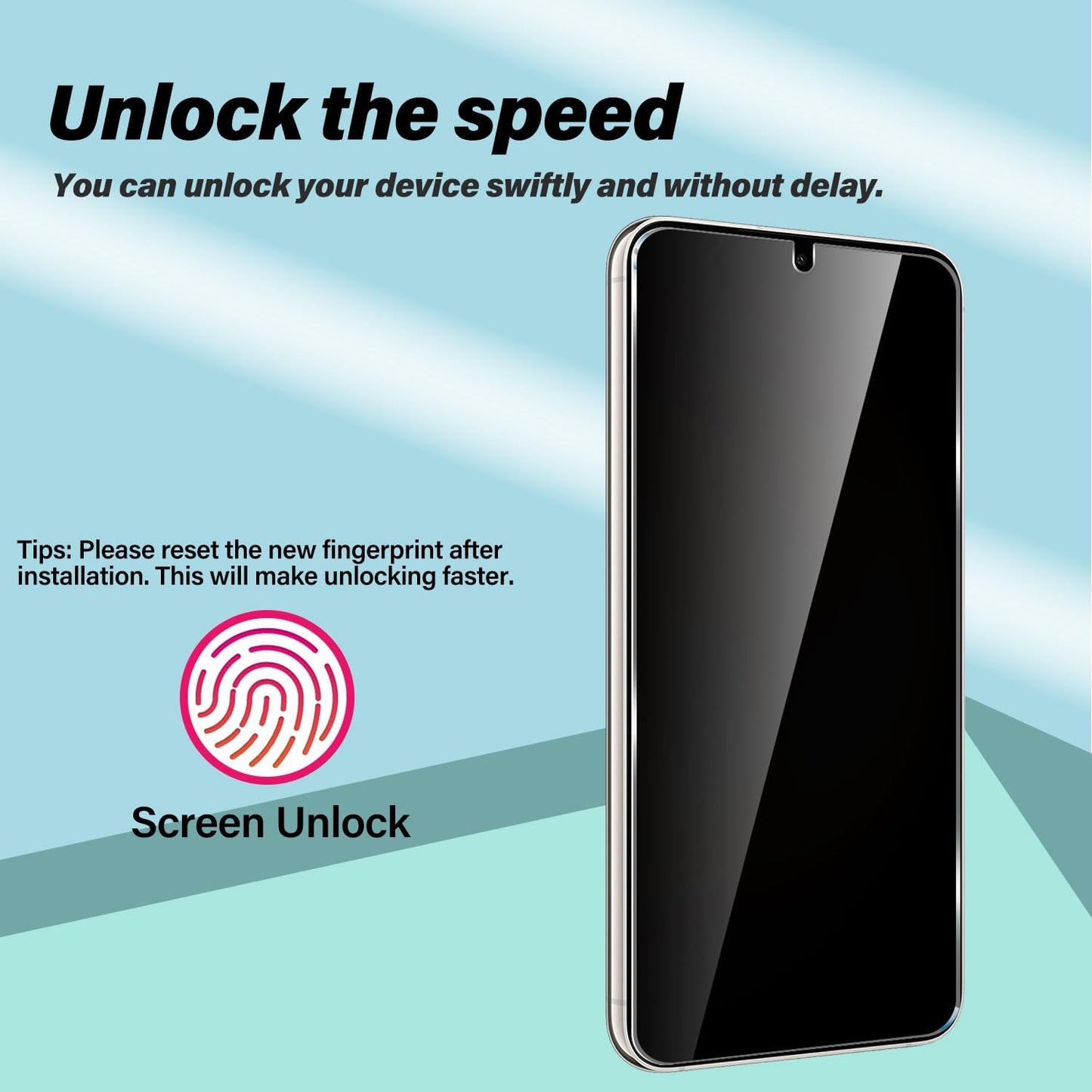 Galaxy S23 Plus Privacy Tempered Glass Screen Protector + Camera Lens Protector [2 + 2 Pack] [Anti-Scratch] Clear HD