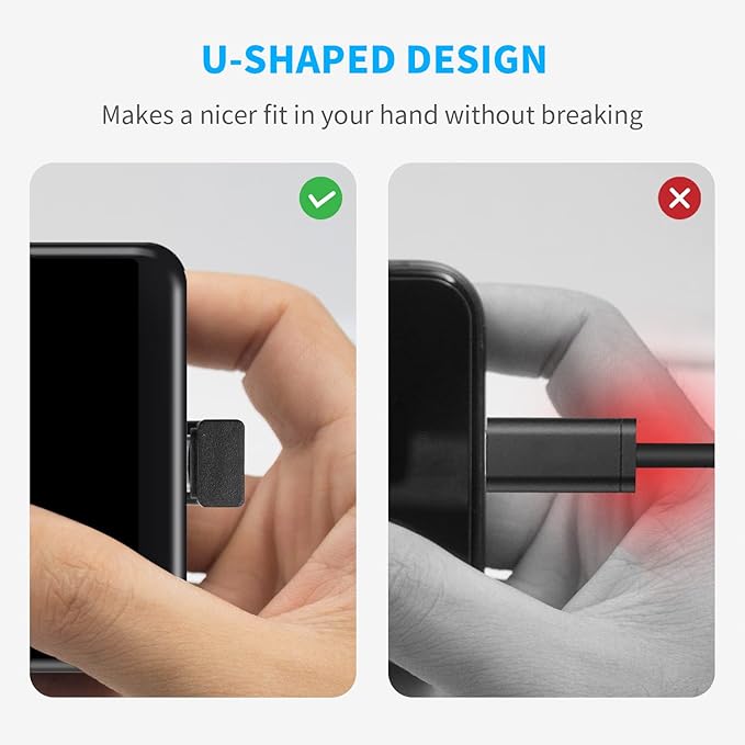 Poyiccot USB C U Shape Adapter, 3-Pack USB C 180 Degree Adapter, 10Gbps USBC to USBC Extension Adapter with (Type-C 3.1 Gen 2) Data Fast Charging Connector for Mobile Phone, Laptop,Galaxy