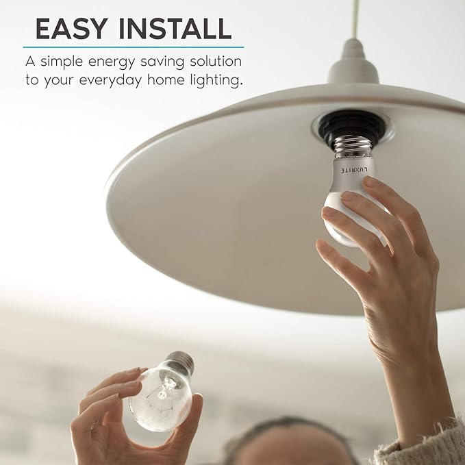 LUXRITE A15 LED Bulb 40W Equivalent, 7W, 2700K (Warm White), 600 Lumens, Enclosed Fixture Rated, Dimmable Ceiling Fan Light Bulbs, E26 Medium Base, UL Listed - Indoor and Outdoor (4 Pack)