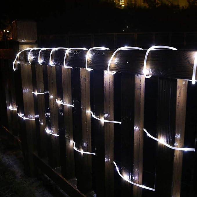 Lighting EVER Plug in Rope Lights with Small Tube, 1/4 in Pencil-Size, 100 LED Copper Wire String Lights in 33 ft Tube, Cool White 6000K, Thin Light Rope for Railing, Fence, Balcony, Not Connectable