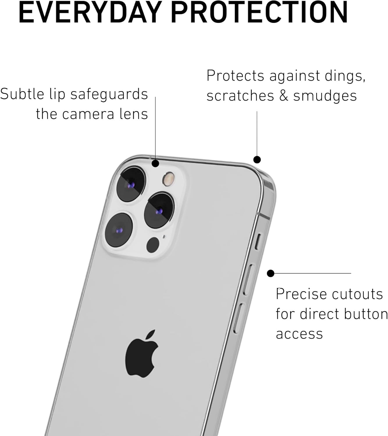 PEEL Original Super Thin Case for iPhone 13 Pro (Clear Hard) - Sleek Minimalist Design, Ultra Slim