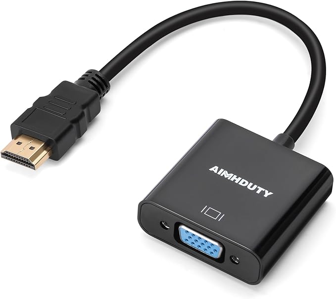 HDMI to VGA Adapter Male to Female Converter, Compatible for Xbox, Computer, Desktop, Laptop, PC, Monitor, Projector, HDTV, Chromebook, Raspberry Pi, Roku and More