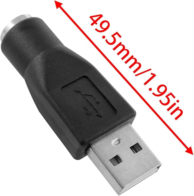4 Pack USB to PS2 Adapter, PS/2 Female to USB Male Converter, Black, PS2 to USB Adapter for Mouse and Keyboard