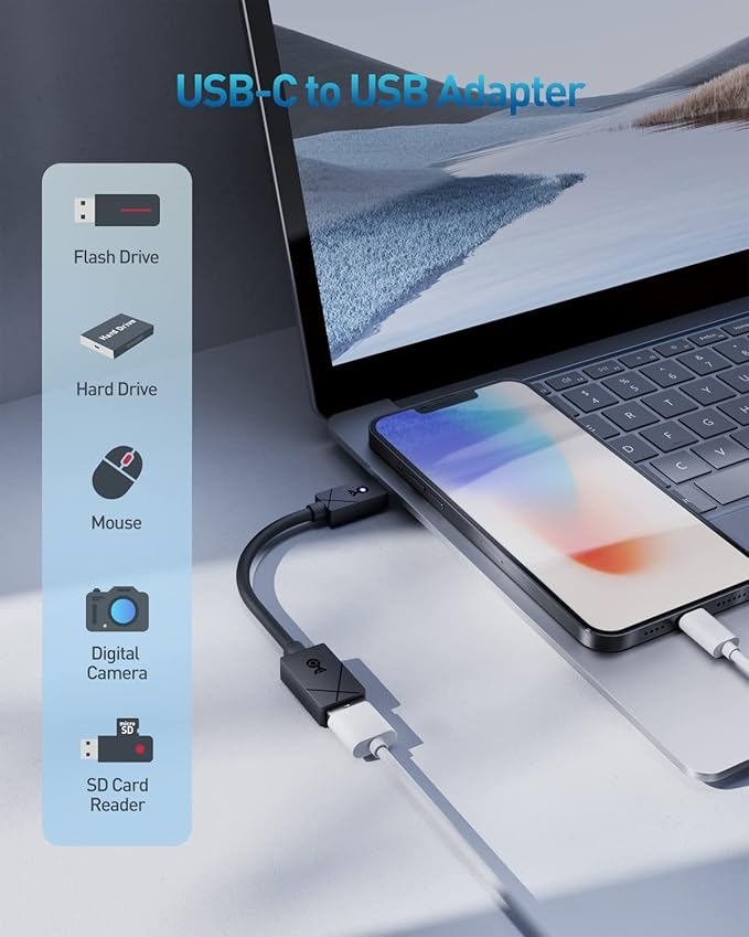 Cable Matters [Designed for Microsoft Surface] USB-C to USB-A Adapter (USBA to USBC Adapter) in Black