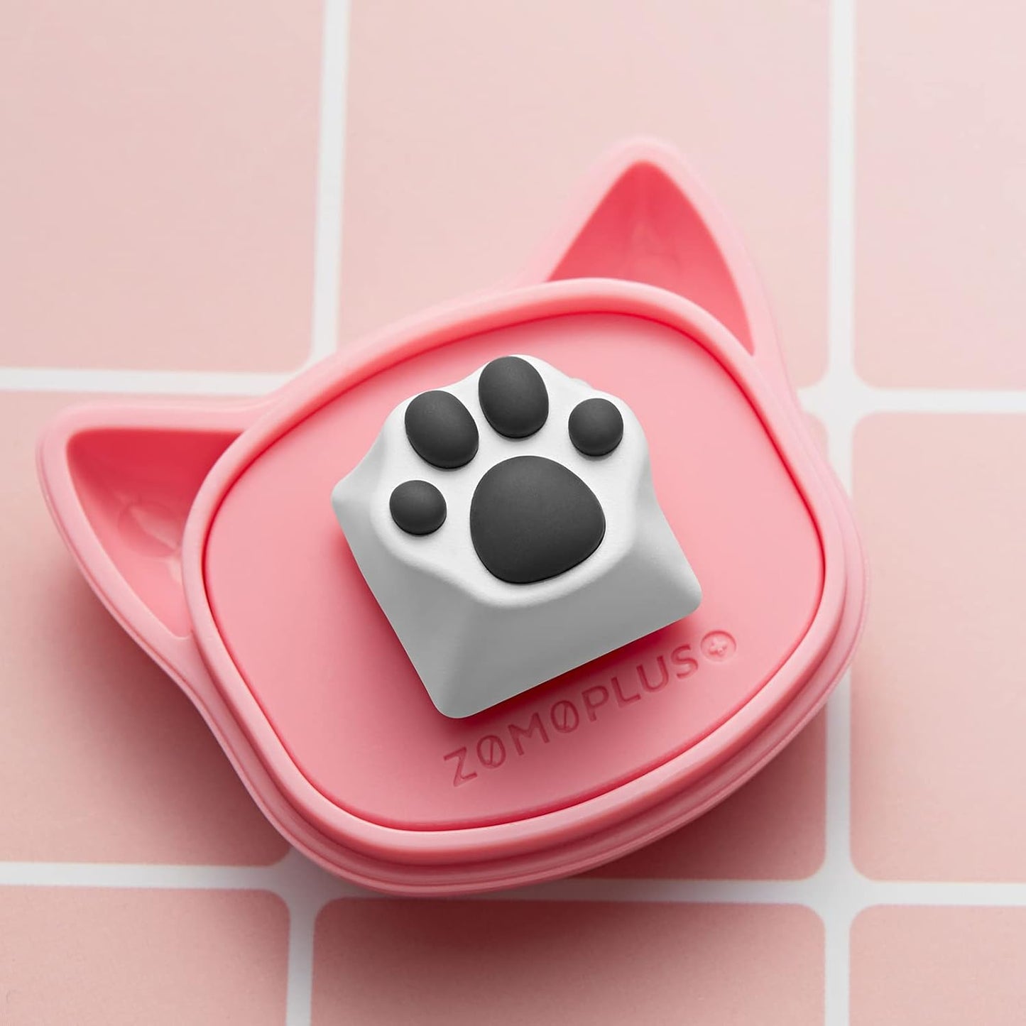 ZOMOPLUS Cute Cat Paw Keycap, Squishy Custom Keycap for Mechanical Keyboard, Suitable for Cherry MX/Gateron (White Grey)