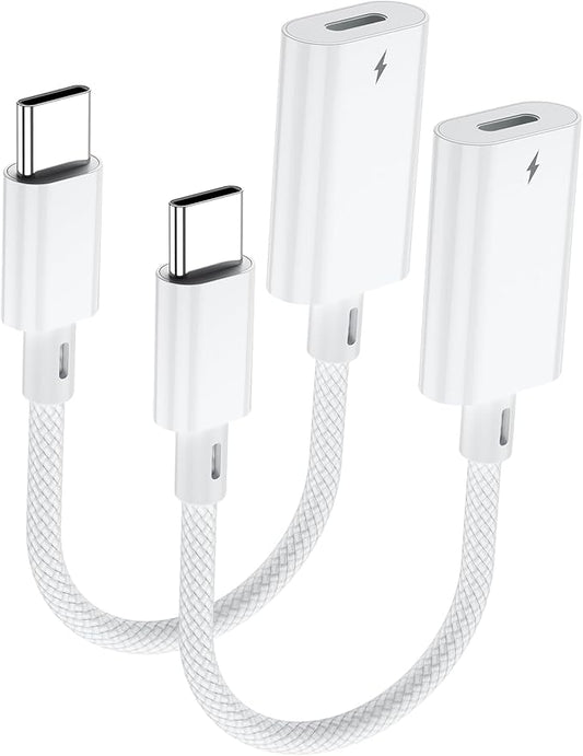 Vcddom 2 Pack Lightning to USB C Adapter, USB Type C Male to Female Lightning Adapter with Fast Charge Data Transfer for iPhone 17/17 Pro/16, iPad Pro, iPad Air 6/5, Galaxy S25/S24 (Not for Audio)