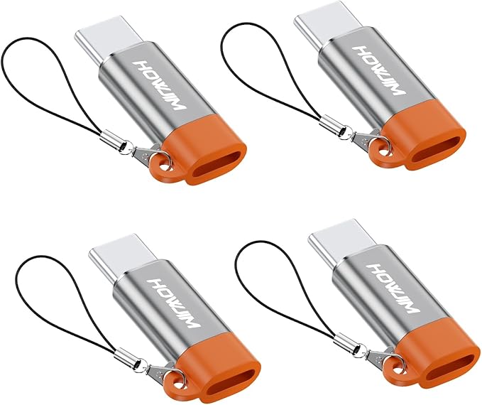 Light-ning to USB C Adapter 4PCS,PD27W/66W/QC100W Fast Charging 480Mbps Data Transfer,Light-ning Female to USB C Male Adapter for Phone 17/16/15,Pad,G-alaxy,X-Peria,S-Witch,Not for Headphones/OTG Gray