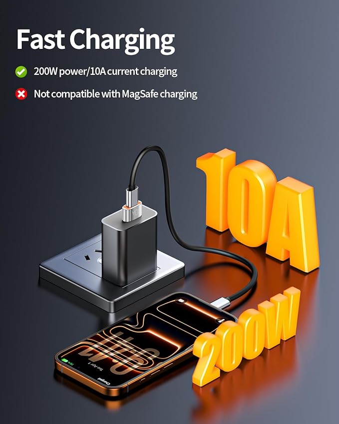 USB to USB C Adapter 4 Pack,10A 200W Fast Charging USB2.0 480Mbps Data Transfer,USB C Female to A Male Charger Converter for Ma-cBook Pad Phone 17/16/15 G-alaxy Xpe-ria Smartphone Laptop Tablet Silver