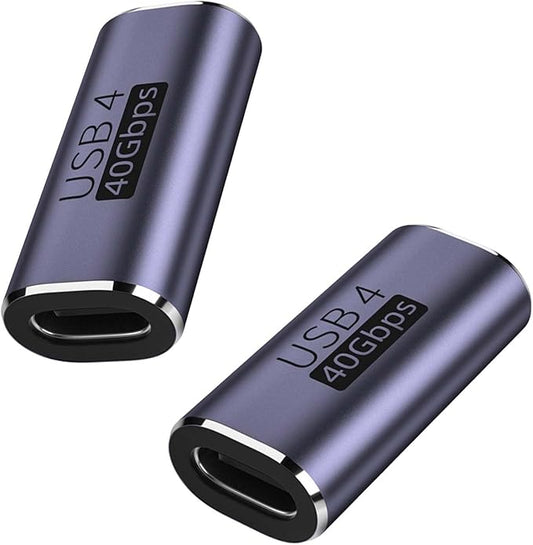 [240W/40Gb] USB C Female to Female Adapter, Type C Female to Female Adapter Extender Compatible with Thunderbolt 4/3, Support up to 240W Charging, 40Gbps Data Transfer and 8K@60Hz Video