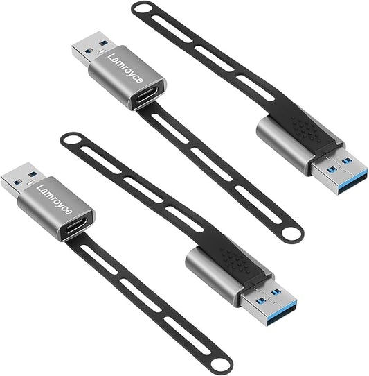USB 3.0 to USB C 3.1 Adapter 4 Pack, Portable USB Type-C Female to USB A Male Converter Connector, with Lanyard Keychain Support fast charging and 5Gbps data transfer for iPhone17/16 Series,Galaxy S25