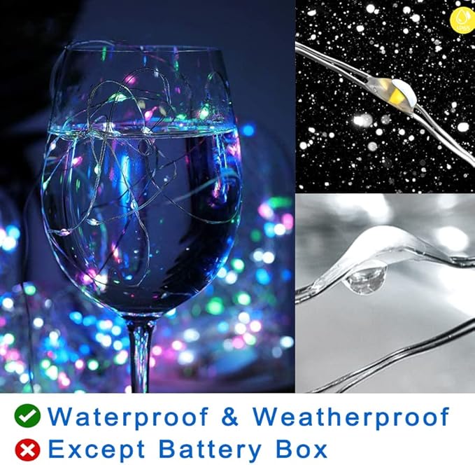 Colored Fairy Lights Mini Lights Battery Operated, 12-Pack 7ft 20 Small LED Lights for Crafts, Multi Colored Mini String Lights for Mason Jar Bedroom Wedding Party Table Christmas Decoration