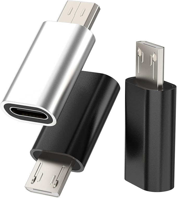 USB C Female to Micro USB Male Adapter(3pack) Type-C Cable Charger Converter Android Data Sync Connector Compatible for Samsung Galaxy S7 Active S6 Edge A02s Nexus for iPad Thunderbolt Charging Cord