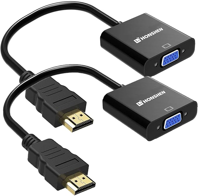 HDMI to VGA,2Pack, Gold-Plated HDMI Male to VGA Female Converter Adapter for Computer,Desktop,PC,Laptop,HDTV,Monitor,Projector,Chromebook,Raspberry Pi,Roku,Xbox