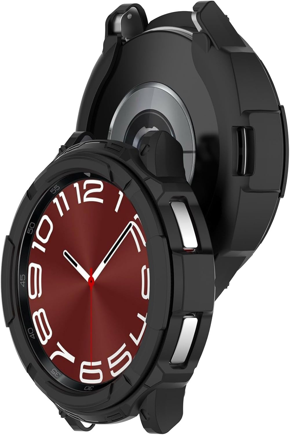 Protective Bumper Cover Case for Samsung Galaxy Watch 6 Classic 43MM 47MM Smartwatch Accessories (47MM, Black&Black)