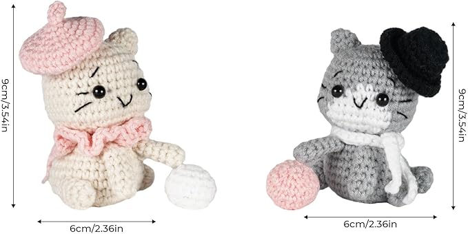 Wizardi Amigurumi DIY Crochet Kit - Cats F07N8-M123