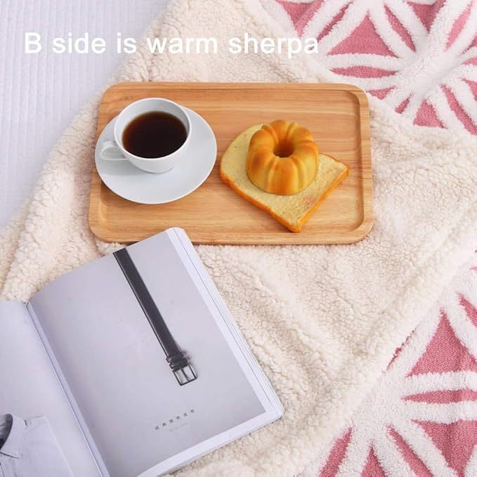 LOMAO Sherpa Fleece Blanket Fuzzy Soft Throw Blanket Dual Sided Blanket for Couch Sofa Bed (Pink, 60''x 80'')