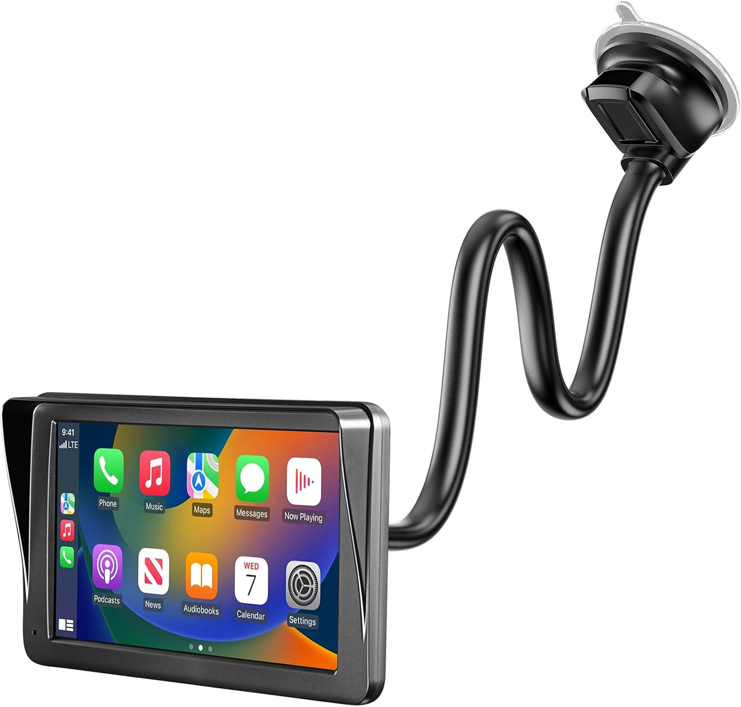 1Zero 14-Inch 7-11 Inch Windshield CarPlay Mount for Car, CarPlay Holder Mount with Long Arm, Flexible & Bendable