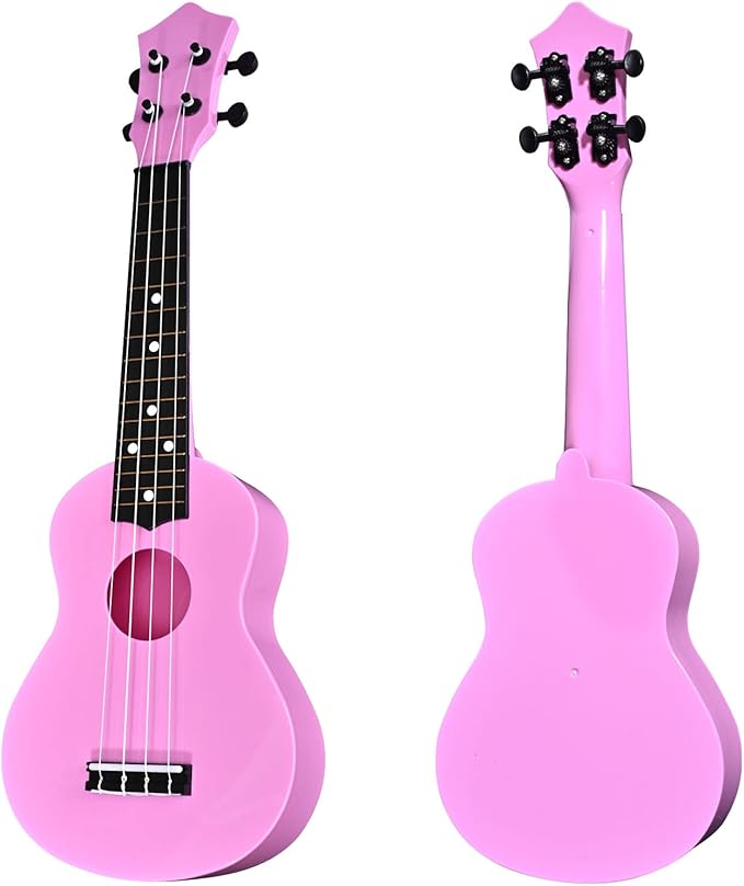 LIEKE Kids Ukulele 21 Inch Soprano Ukelele,Musical Instrument,Toy Ukulele Gift for Girls Children Beginners with Bag (Pink)