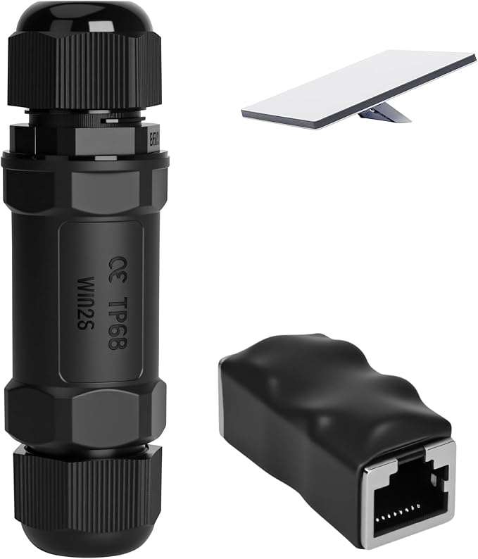 Starlink Ethernet Adapter Kit: IP68 Waterproof RJ45 Coupler for Starlink Cable/Cat7/Cat6/Cat5E/Cat5 Network LAN Cable Extender - Suitable for Repair and Extend Network Cables (Lightning protection)
