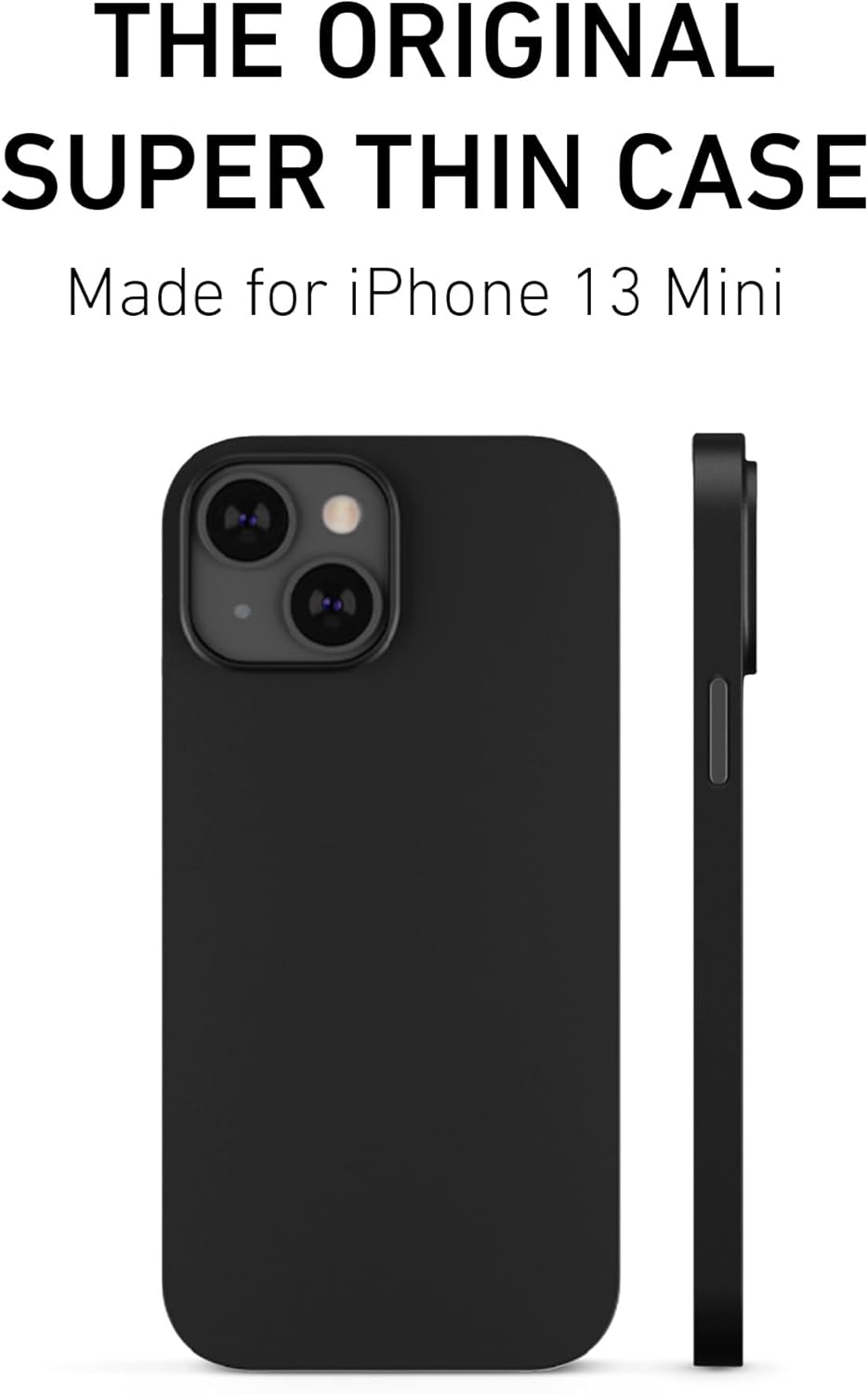 PEEL Original Super Thin Case for iPhone 13 Mini, Blackout, Ultra Slim Design, Protects & Showcases Your Device