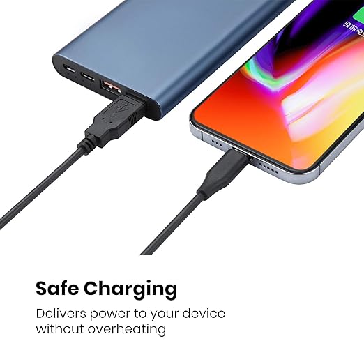Perixx PERIPRO-406 USB Type C Male to USB A Male 3 Ft Cable - USB2.0 Spec for Smartphones, Tablets, Laptop, and Desktops - Black