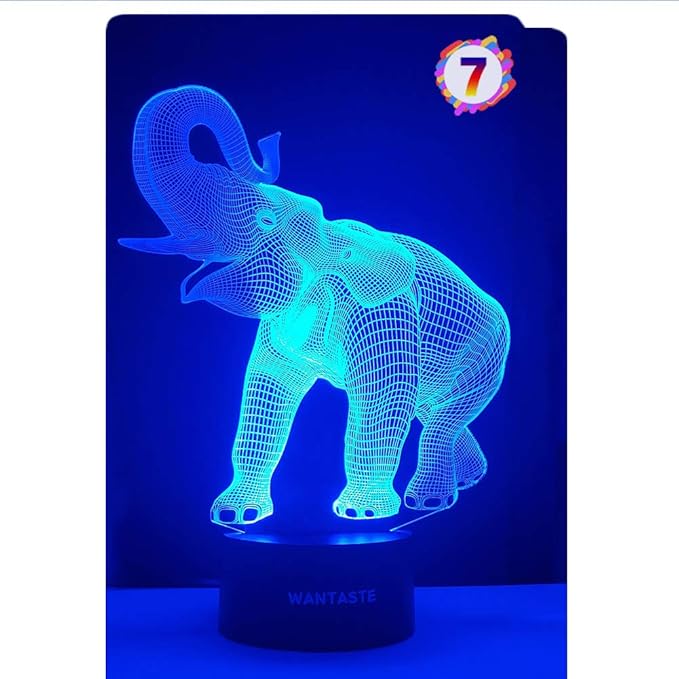 3D Elephant Decor Lamp Gift with Remote, 7 Color Changing Night Light Birthday Toys for Kids Girls Boys