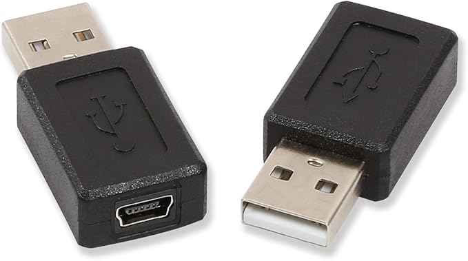 ELECTOP 2 Pack USB 2.0 A Male to USB B Mini 5 Pin Female Adapter Converter